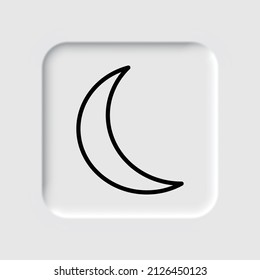 Moon simple icon vector. Flat desing. Neumorphism design.ai
