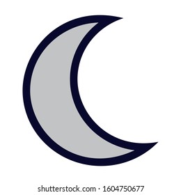 Moon. Simple Vector Color Icon.
