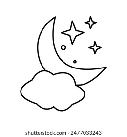 Moon Simple Vector Icon Design