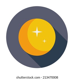 Moon. Single flat color icon. Vector illustration.