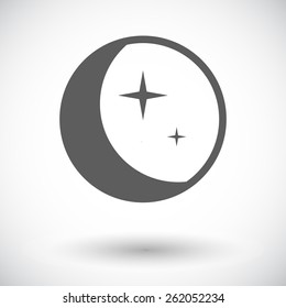 Moon. Single flat icon on white background. Vector illustration.