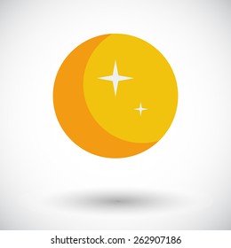 Moon. Single flat icon on white background. Vector illustration.