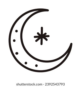 Moon sketch icon Vector illustration