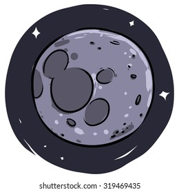 moon sketch illustration