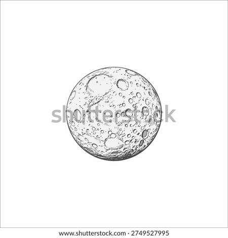 Moon sketch outline drawing artwork illustration	

