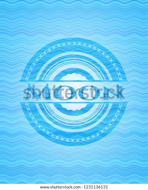 Moon sky blue\
water wave emblem\
background.