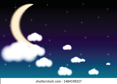 Moon sky clouds at night