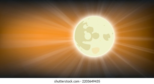 Moon in the sky. Eps 10 vector file.
