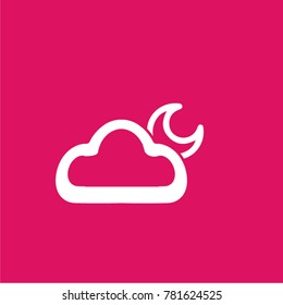 moon and sky icon. flat weather icon. with color backround