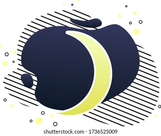 Moon in the sky. Modern design. Weather icon.