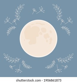 Moon in the sky pattern background.Good night and sweetn dream time poster template. Graphic doodle moon for party invitation, honeymoon card, greeting card, wallpaper, t shirt print etc.