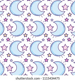moon sky and sparkly star background