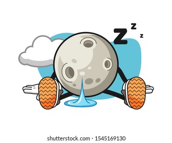 Moon sleep cartoon. Mascot Character vector.