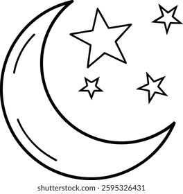 Moon, Sleep Flat Icon. Pixel Perfect. For Mobile and Web. on white background
