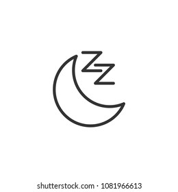 Moon Sleep Modern Simple Outline Vector Icon