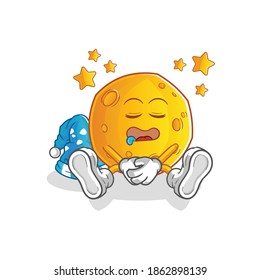 moon sleeping character. cartoon mascot vector