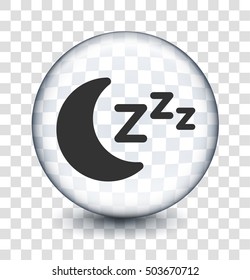Moon Sleeping on Transparent Round Button