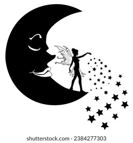 Escaleras de la Luna, Dibujo de la Mano, Ilustración del Vector