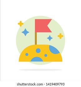 Moon, Slow, Space Abstract Circle Background Flat color Icon