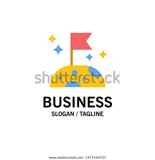 Moon, Slow, Space Business Logo\
Template. Flat Color. Vector Icon Template\
background