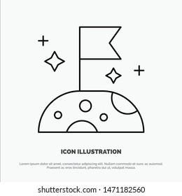 Moon, Slow, Space Line Icon Vector. Vector Icon Template background