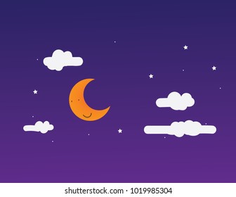Moon smile Vector for Card artwork design & Magazine 
