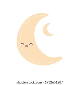 sonrisa lunar en un diseño de ilustración vectorial de fondo blanco