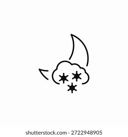 moon with snow icon sign vector