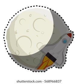 moon of the solar system with rocket