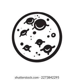 La Luna es espacio a mano, para afiches, pegatinas y cualquier diseño. Aislado sobre un fondo blanco. Ilustración vectorial con garabatos.
