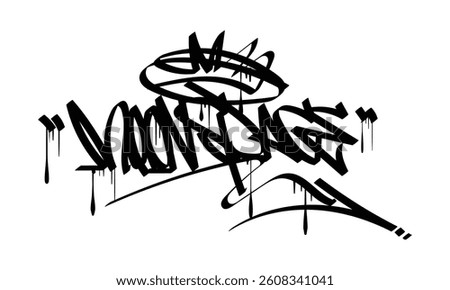MOON SPACE graffiti tag style design