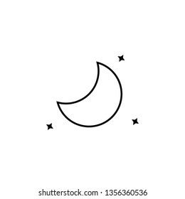 moon in space icon. Simple thin line, outline vector of space, cosmos, universe icons for UI and UX, website or mobile application