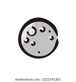 Moon - Space and planet icon (handgezeichnet, farbige Version)