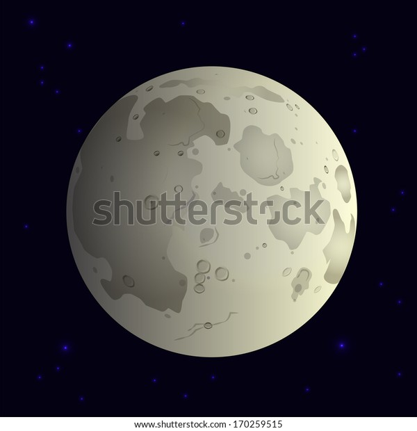 Moon\
in space. Realistic moon. Vector moon. Moon icon. Vector parish\
lantern. Moon in sky. Full moon. Vector moon with craters. Earth\
satellite. Moon surface. Moon. Vector\
illustration