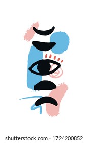 Afiche abstracto para pared, vector mínimo, textura geométrica hipster, arte de color