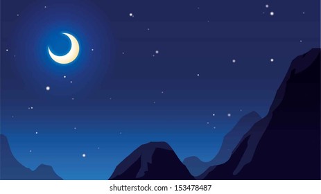 Moon and star