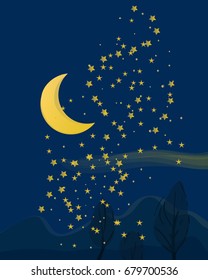 Moon and star