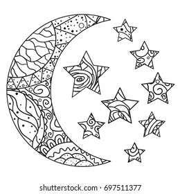 Hand Drawn New Moon Star Anti Stock Vector (Royalty Free) 370494404 ...