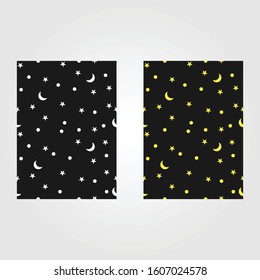 moon and star background seamless pattern