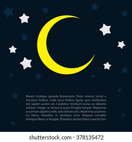moon and star background, vector illustration