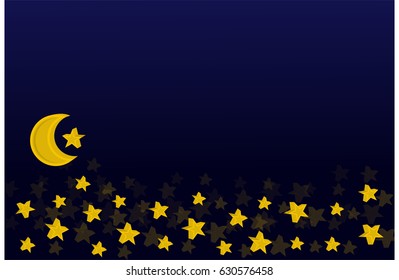 moon and star banner with dark background