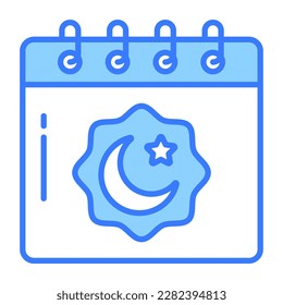Moon and star with calendar showing concept of ramadan calendar