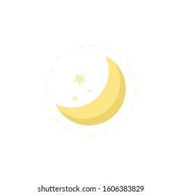moon star clipart flat illustration on white background. moon star clipart flat illustration on white background. moon star clipart flat illustration on white background. 