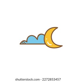 moon and star cloud icon Ramadan and Islamic Eid