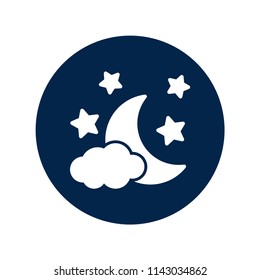 moon, star and cloud - night icon vector