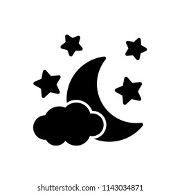 moon, star and cloud - night icon vector