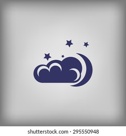 moon star and cloud sign icon 