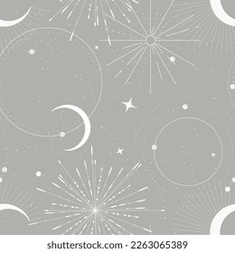 moon star constellation graphic design astronomy, universe sky pattern, zodiac print 