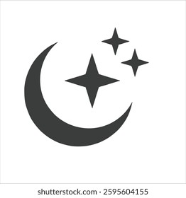 moon star crescent vector illustration night symbol