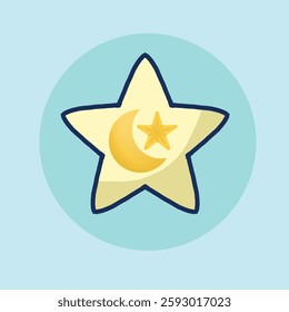 a moon and star doodle design